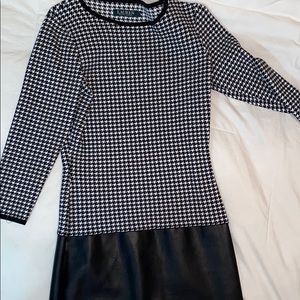 Patterned two toned long sleeve dress